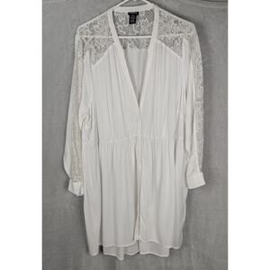 Torrid sz 4 Robe/Coverup/Dress Dotted swiss rayonlawn+laceBust 51"W48"Len 41"GUC